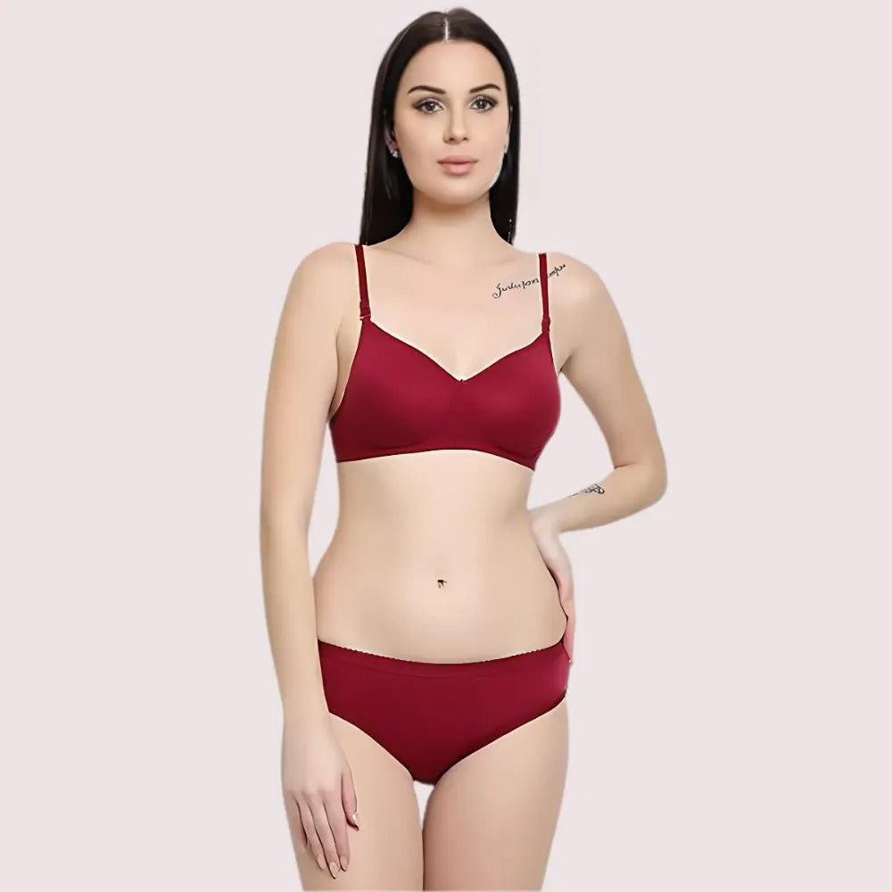 Lightly Padded Bra &amp; Soft Cotton Panty Set (2 pack)