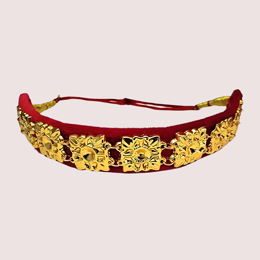 Kumauni Guloband with Nath &amp; Mangtika – Bridal Gold Jewelry Set